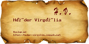 Héder Virgília névjegykártya